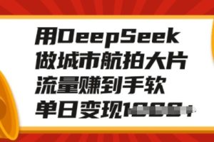 用DeepSeek做城市航拍大片，流量赚到手软，单日变现多张
