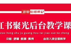 小红书聚光后台教学，小红书聚光投放的基本原理、策略和实践操作