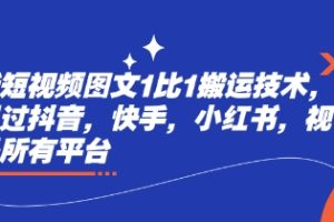 最新短视频图文1比1搬运技术，可以过抖音，快手，小红书，视频号所有平台