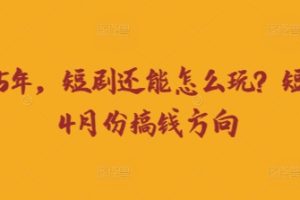 走到2025年，短剧还能怎么玩？短剧25年4月份搞钱方向
