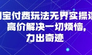 淘宝付费玩法无界实操课程，高价解决一切烦恼，大力出奇迹
