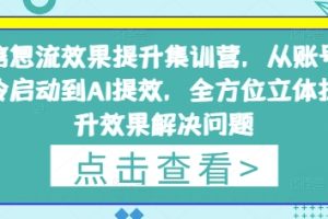 信息流效果提升集训营，从账号冷启动到AI提效，全方位立体提升效果解决问题