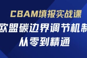 CBAM填报实战课，欧盟碳边界调节机制，从零到精通