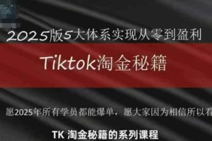 TikTok跨境2025淘金秘籍，2025TikTok从0到盈利变现