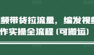 短视频带货拉流量，编发视频制作实操全流程(可搬运)