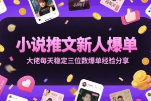 小说推文新人爆单大佬每天稳定三位数爆单经验分享