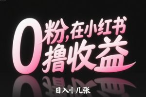 0粉在小红书撸收益，日入几张