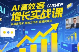 AI高效获客增长实战课，AI找客户 私域自动化 高效工作流 直播快变现