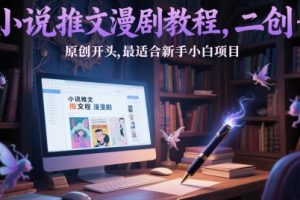 小说推文漫剧教程，二创+原创开头，最适合新手小白项目