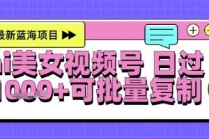 视频号AI美女跳舞暴力起号玩法，日入1k+，全程软件操作，小白也能玩的项目