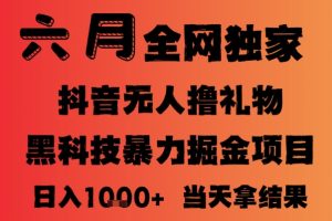 25年6月抖音无人直播最新暴力撸音浪掘金，小白可做，可批量矩阵放大，长期稳定日入1k+【揭秘】