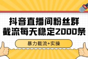 抖音直播间粉丝群暴力截流，一台电脑每天稳定2000条数据【揭秘】