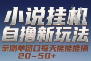 小说自撸新玩法 — 亲测单窗口每天能搞 20-50+，支持矩阵化批量操作【揭秘】