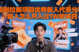 短剧拉新项目优秀新人代表分享新人怎么月入过1W的诀窍