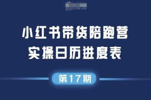 小红书第17期带货陪跑营，不囤货，无不直播，无不投流，通过选品+笔记内容+测品+笔记铺量+矩阵运营打爆款