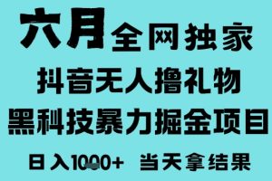 25年6月高爆抖音无人直播最新撸音浪掘金项目，门槛低小白可做，无脑日入1k，可矩阵放大【揭秘】