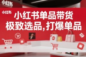 小红书单品带货，极致选品，打爆单品