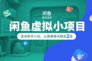 闲鱼虚拟小项目，操作简单，适合新手小白，认真做每天稳定2张