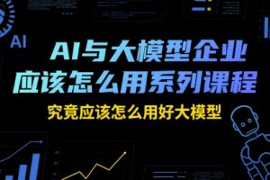 AI与大模型企业应该怎么用系列课程，究竟应该怎么用好大模型