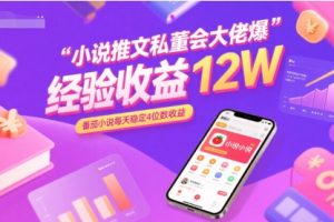 小说推文私董会大佬爆单经验分享收益12W，番茄小说每天稳定4位数收益