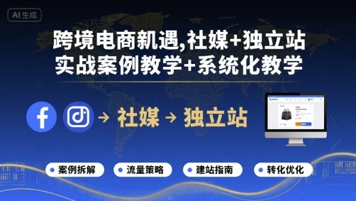 跨境电商新机遇,社媒+独立站,实战案例教学+系统化教学插图 跨境电商新机遇,社媒+独立站,实战案例教学+系统化教学