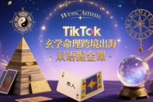 TikTok玄学命理跨境出海双语掘金课，手把手教你用命理知识精准直击海外用户痛点