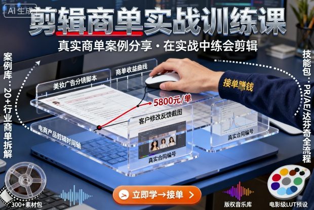 剪辑商单实战训练课,真实商单案例分享,在实战中练会剪辑插图 剪辑商单实战训练课,真实商单案例分享,在实战中练会剪辑