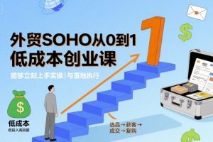 外贸SOHO从0到1低成本创业课，能够立刻上手实操与落地执行