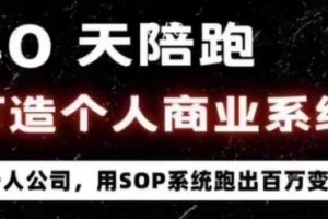 40天陪跑打造个人商业系统，一人公司，用SOP系统跑出百W变现