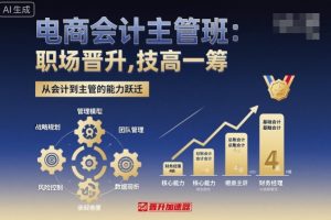 电商会计主管班，职场晋升，技高一筹