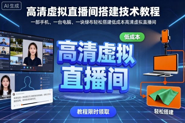 高清虚拟直播间搭建技术教程,一部手机、一台电脑、一块绿布轻松搭建低成本高清虚拟直播间插图 高清虚拟直播间搭建技术教程,一部手机、一台电脑、一块绿布轻松搭建低成本高清虚拟直播间